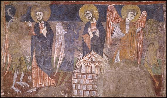 Las tentaciones de Cristo, fresco de 1125