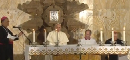 Papa Francisco a sacerdotes, religiosos y seminaristas en Getsemaní: «Vigilancia frente al tentador, al pecado, al mal y a la traición»