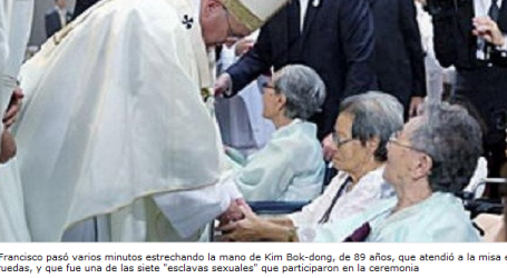 El emotivo encuentro del Papa Francisco con siete ancianas coreanas que fueron esclavas sexuales durante la II Guerra Mundial