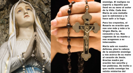 El Rosario es oración que nos une más y más a la Virgen María, es consuelo y luz / Por P. Carlos García Malo