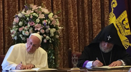 Declaración conjunta del Papa Francisco y Karekin II: «Cristianos, abran los corazones y sus manos a las víctimas de la guerra y del terrorismo, a los refugiados y a sus familias»