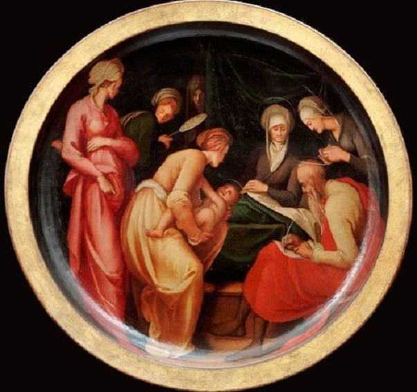 Natividad del Bautista, de Pontormo. Galleria Uffizi, Florencia