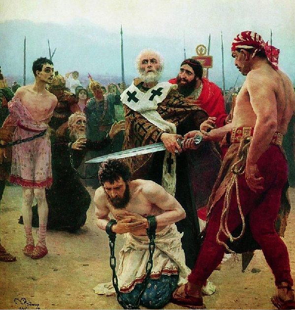 San Nicolás de Bari salva a tres inocentes. Cuadro de Iliá Repin (1889)
