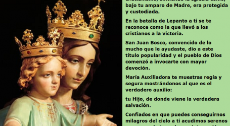 María Auxiliadora, ruega por nosotros / Por P. Carlos García Malo