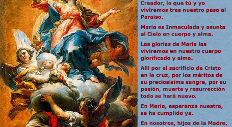 Gracias Virgen María porque en ti se anticipó la eternidad gloriosa / Por P. Carlos García Malo