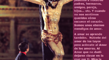 «Dios es amor». Mira la cruz. El maestro del amor te enseña hasta dónde y cómo hay que amar / Por P. Carlos García Malo