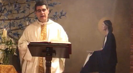 Santa Misa y adoración del martes de la 3ª semana de Pascua, presidida por el P. Fernando Simón Rueda, en la Parroquia San Juan Crisóstomo de Madrid, 28-4-2020