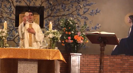 Santa Misa y adoración del miércoles de la 3ª semana de Pascua, presidida por el P. Fernando Simón Rueda, en la Parroquia San Juan Crisóstomo de Madrid, 29-4-2020