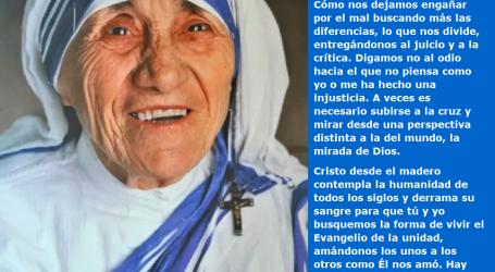 La madre Teresa de Calcuta decía: el amor duele. Cristo por amor se dejó clavar en la cruz / Por P. Carlos García Malo