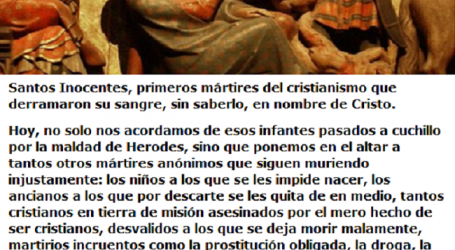 Santos Inocentes, primeros mártires que derramaron su sangre en nombre de Cristo / Por P. Carlos García Malo