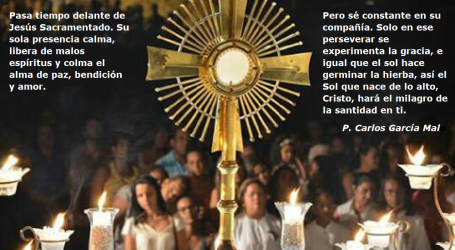 Delante de Jesús Sacramentado su presencia colma el alma de paz / Por P. Carlos García Malo