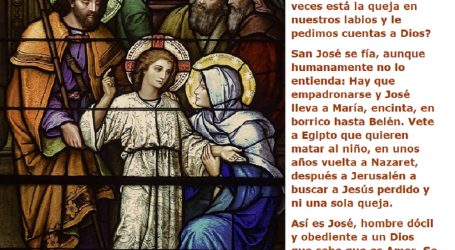 San José, hombre dócil y obediente a Dios, se fía, se deja hacer / Por P. Carlos García Malo
