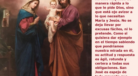 San José es ejemplo de obediencia y de prontitud en responder a Dios / Por P. Carlos García Malo