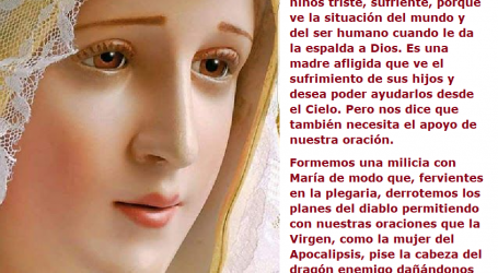 La Virgen invita a rezar el Santo Rosario pues sabe del poder de la oración / Por P. Carlos García Malo