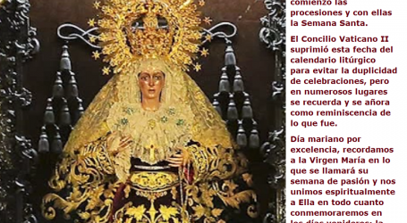 Nos unimos espiritualmente a la Virgen María en la pasión, muerte y resurrección de su Hijo / Por P. Carlos García Malo