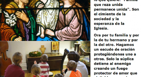 «Familia que reza unida permanece unida». Son el cimiento de la sociedad y la esperanza de la Iglesia / Por P. Carlos García Malo