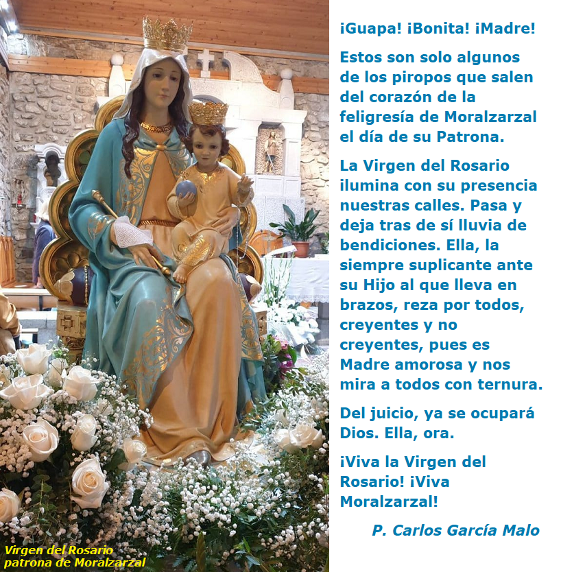 Virgen del Rosario, la siempre suplicante ante su Hijo al que lleva en  brazos, reza por todos / Por P. Carlos García Malo – caminocatolico