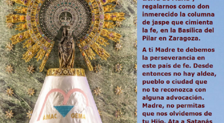 Santísima Virgen del Pilar, no permitas que nos olvidemos de tu Hijo, cúbrenos con tu manto y protégenos / Por P. Carlos García Malo