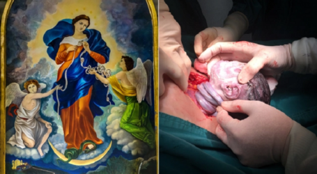 Gianluca: «Cuando nació mi hija, los médicos se preguntaban cómo había nacido viva. Fue un milagro de la Virgen Desatanudos, el cordón tenía un ‘nudo verdadero’»