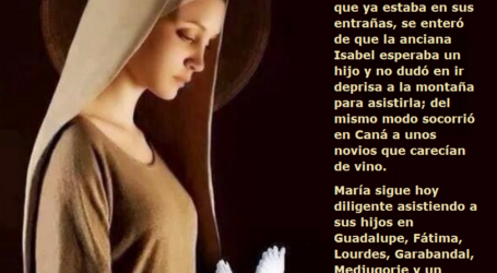 La Santísima Virgen dio ejemplo de limosna al salir de sí misma y darse a los demás / Por P. Carlos García Malo
