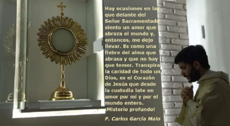 El Corazón de Jesús desde la custodia late en amor por mí y por el mundo entero / Por P. Carlos García Malo