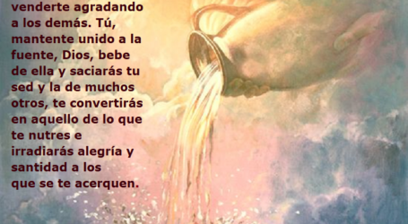 Mantente unido a la fuente, Dios, bebe de ella y saciarás tu sed y la de muchos otros / Por P. Carlos García Malo