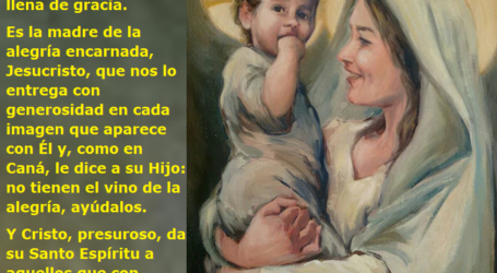 La Virgen María es causa de nuestra Alegría, don del Espíritu Santo que vive al estar llena de gracia / Por P. Carlos García Malo