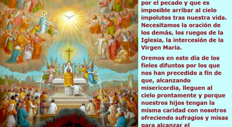 Oremos por los fieles difuntos a fin de que, alcanzando misericordia, lleguen al cielo prontamente / Por P. Carlos García Malo