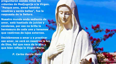 Decidámonos a amar, se verá en nosotros la luz de Dios, que bien refleja la Virgen María / Por P. Carlos García Malo